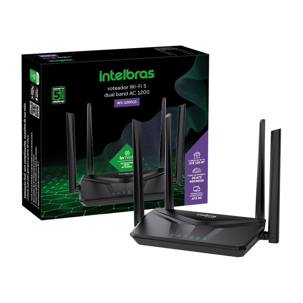 ROTEADOR INTELBRAS DUALBAND 1200MBPS WI-FI W5-1200GS