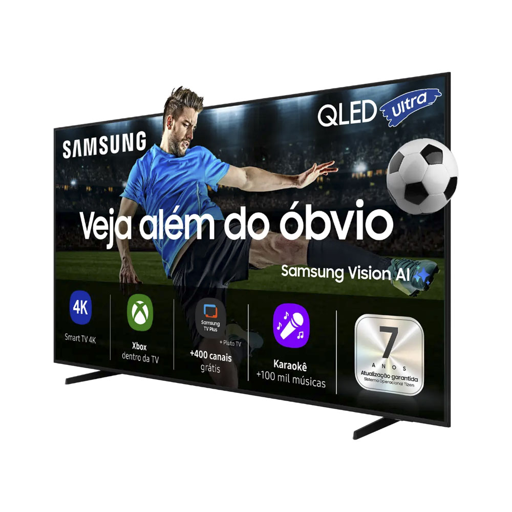 SMART TV QLED 75” 4K SAMSUNG VISION AI, PROCESSADOR COM AI, XBOX CLOUD GAMING, CONTROLE POR GESTOS, ALEXA, WI-FI E BLUETOOTH