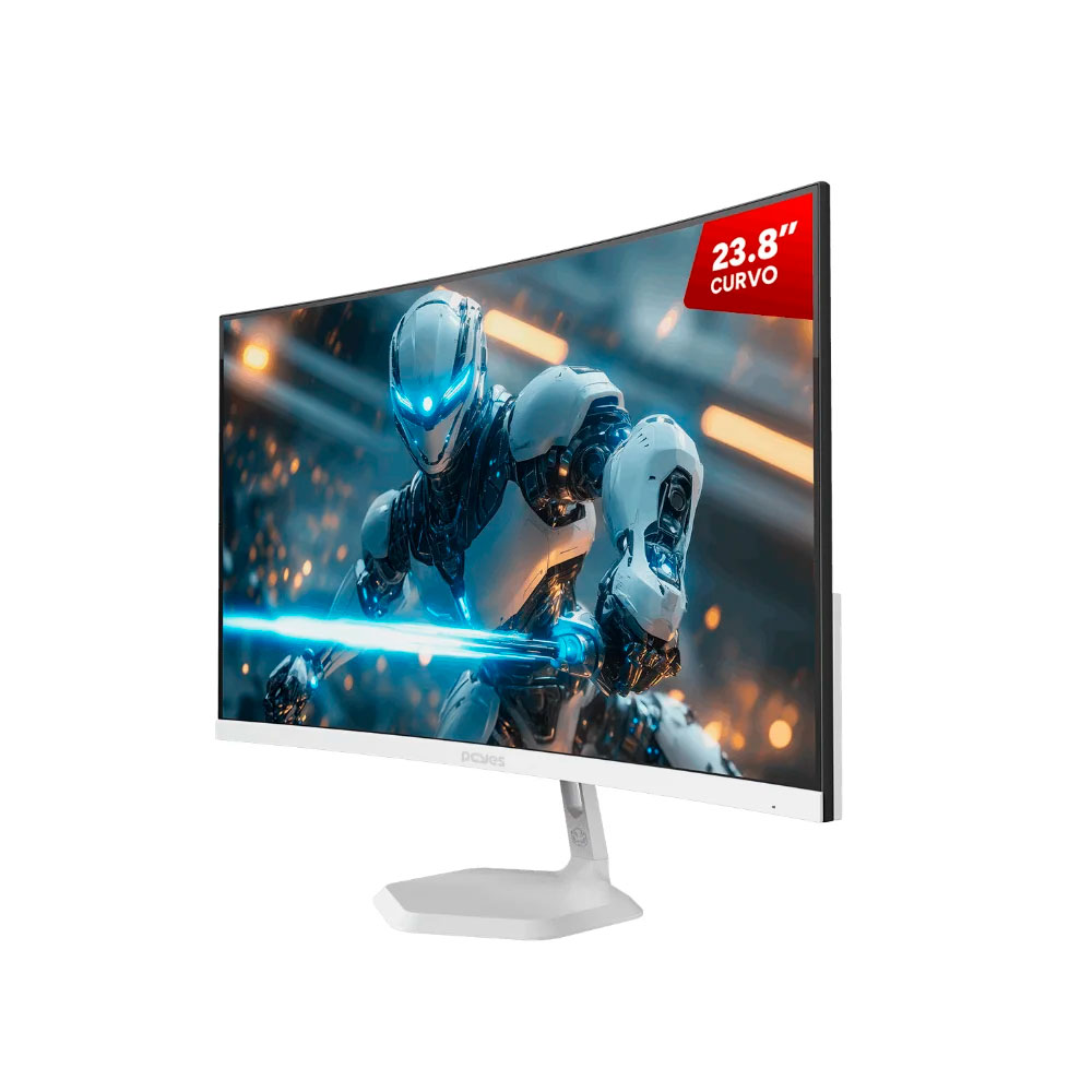 Monitor Gamer PCyes Quartzo Q23c 23.8″ Curvo Fhd Va 100hz 5ms HDMI/vga Freesync White Ghost Pmgq23c100wg