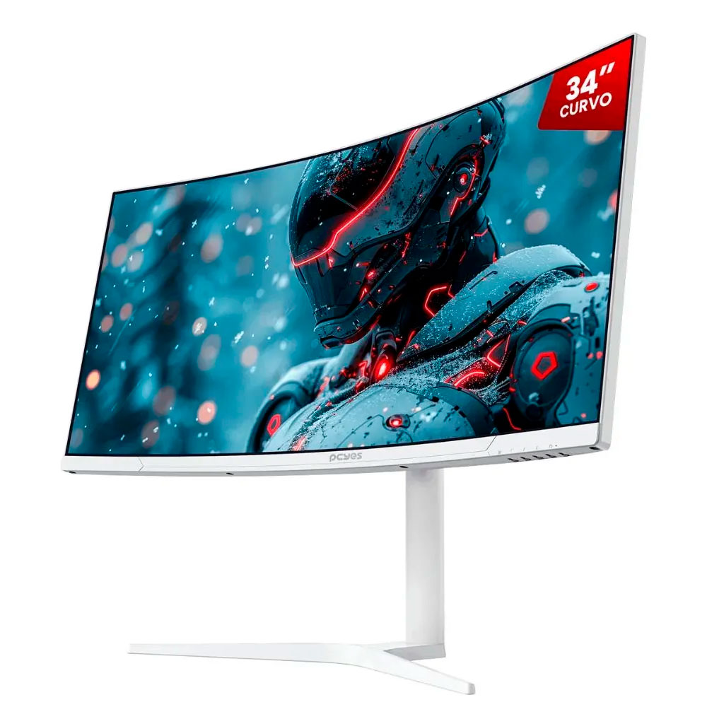 Monitor Gamer PCyes Z-max Z34c 34″ Curvo Wqhd 165hz 1ms HDMI/dp/has Speaker Freesync White Ghost Pmgz34c165wg